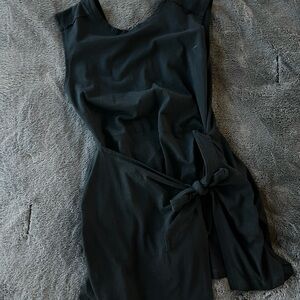 Black wrap dress romper